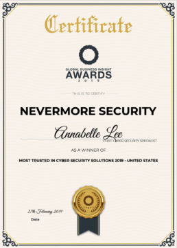 global business insight award for most trusted in cyber security solutions 2019